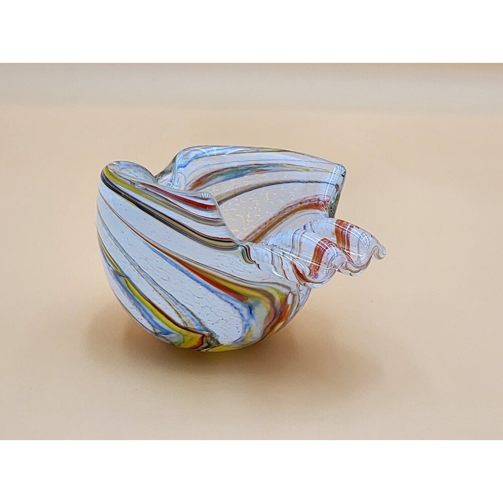 Lenwile Ardalt Japan Art Glass Swirl Color Paperweight or Ashtray